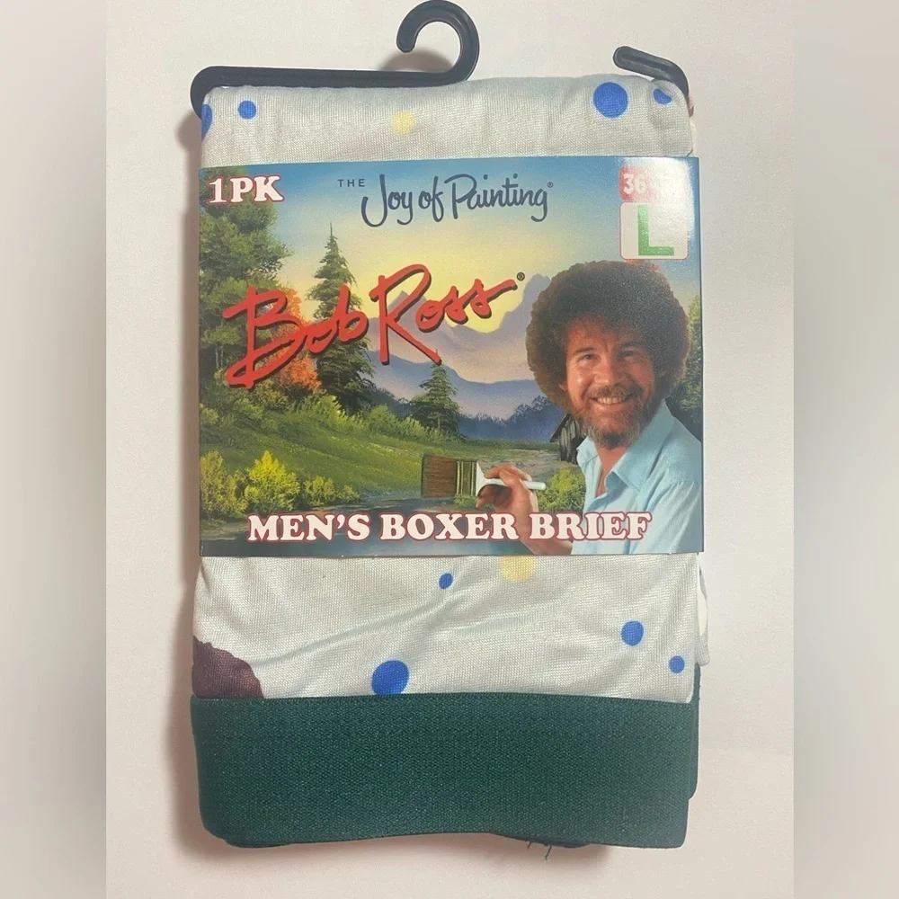 BOB ROSS NWT The Joy of Painting Large Men's Boxer Brief - Multicolor
